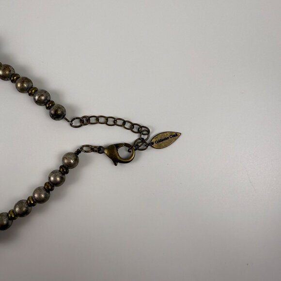 Chunky Beaded Necklace Silver Gold  Two Toned‎ Graduated Mixed Metals 20in - Picture 3 of 4